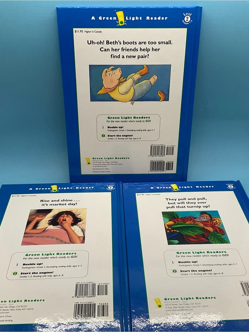 6 Green Light Readers Book Bundle Level 1 & 2 NEW Hardcover